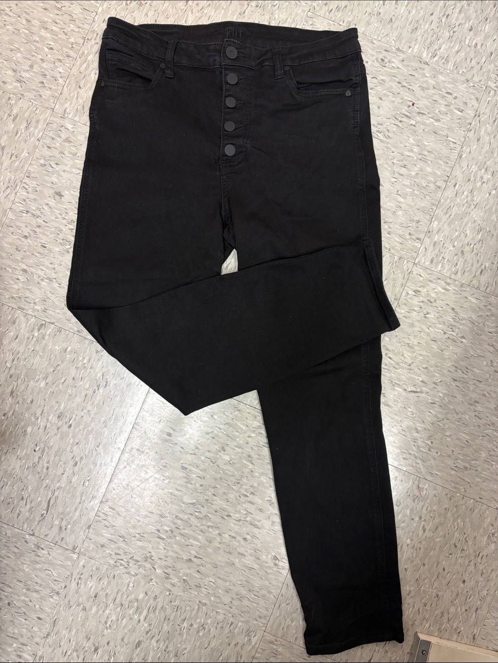 Kut from the Kloth Black Womens Skinny Jeans with Button-Fly